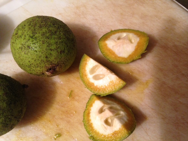 Chopping green walnuts back in July for some mid-winter Nocino.