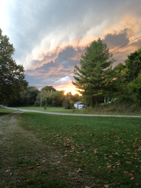 A stormy sunset on the farm at the beginning of October.
